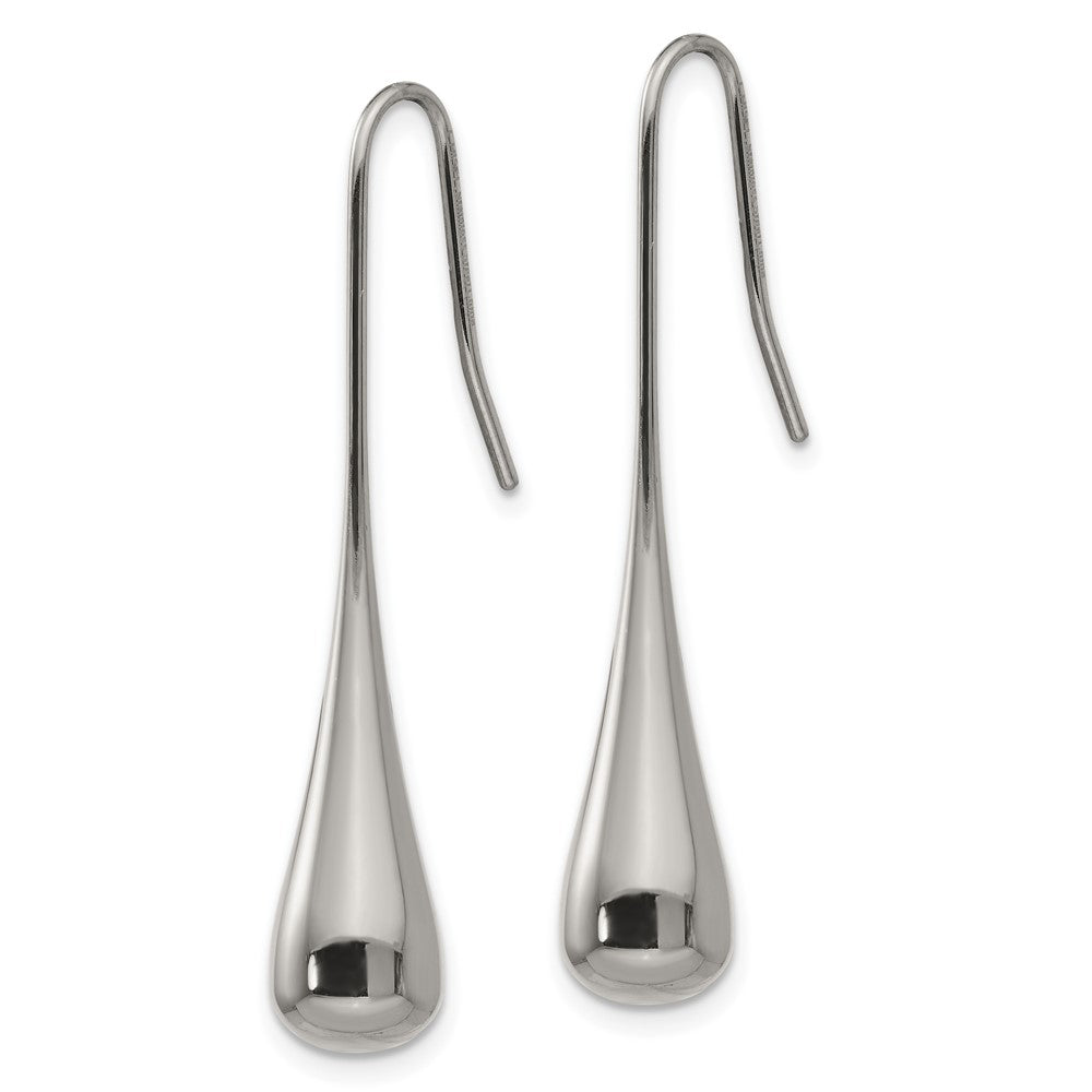 Stainless Steel Polished Shepherd Hook Earrings