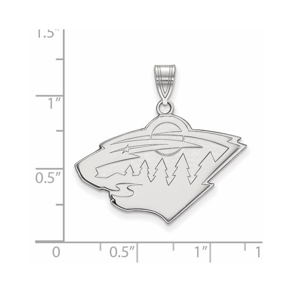 LogoArt NHL Minnesota Wild Sterling Silver Large Pendant