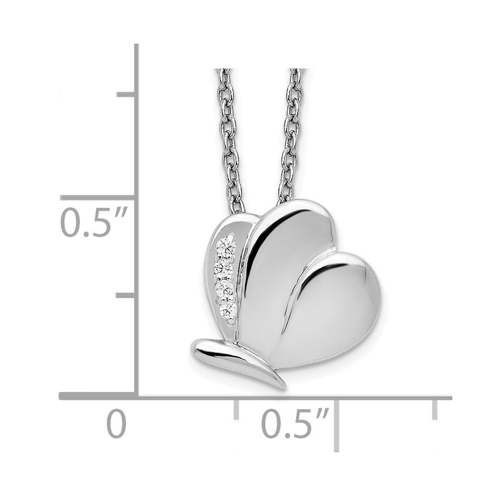 White Ice Sterling Silver Rhodium-plated 18 Inch Diamond Butterfly Necklace with 2 Inch Extender 18 Inches