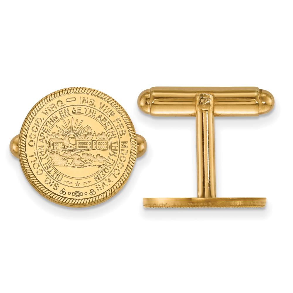 Sterling Silver Gold-plated LogoArt West Virginia University Crest Cuff Links Q-GP052WVU