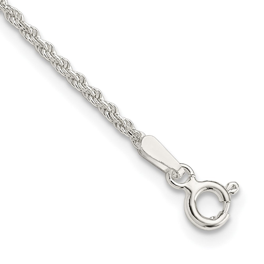 Sterling Silver 1.5mm Solid Rope Chain 8 inches