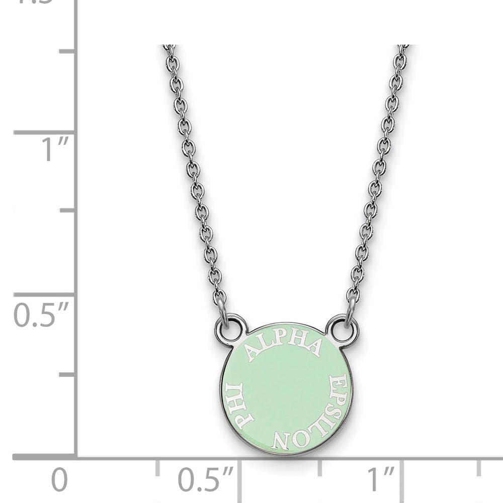 LogoArt Sterling Silver Alpha Epsilon Phi Extra Small Enameled Pendant Necklace With 18 Inch