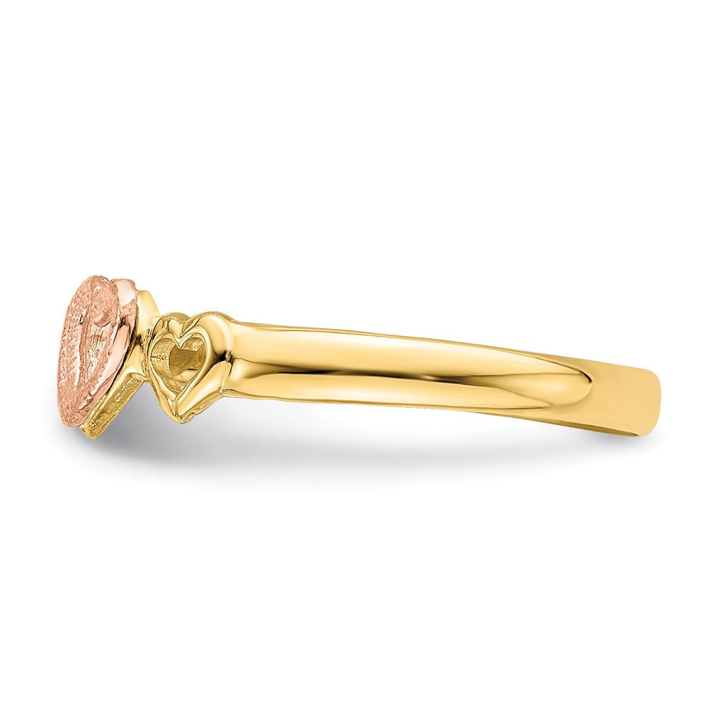 14k Rose and Yellow Gold Hearts Ring Size 6