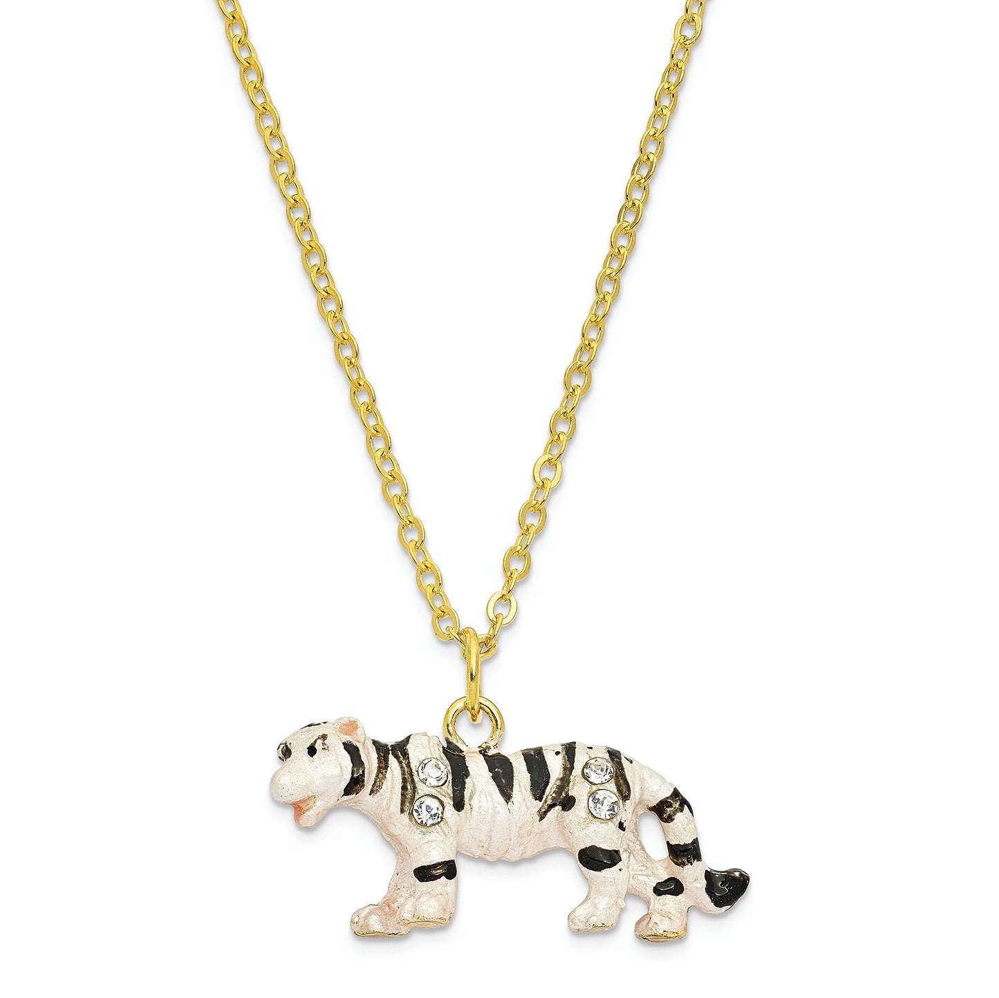 Luxury Giftware by Jere White Bengal Tiger Pewter, Enamel and Swarovski Crystals Trinket Box
