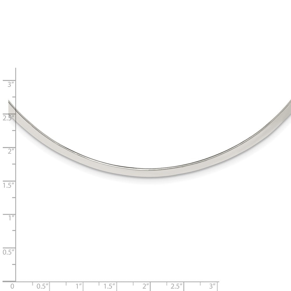 Sterling Silver Polished 4mm Neck Collar 14 Inches