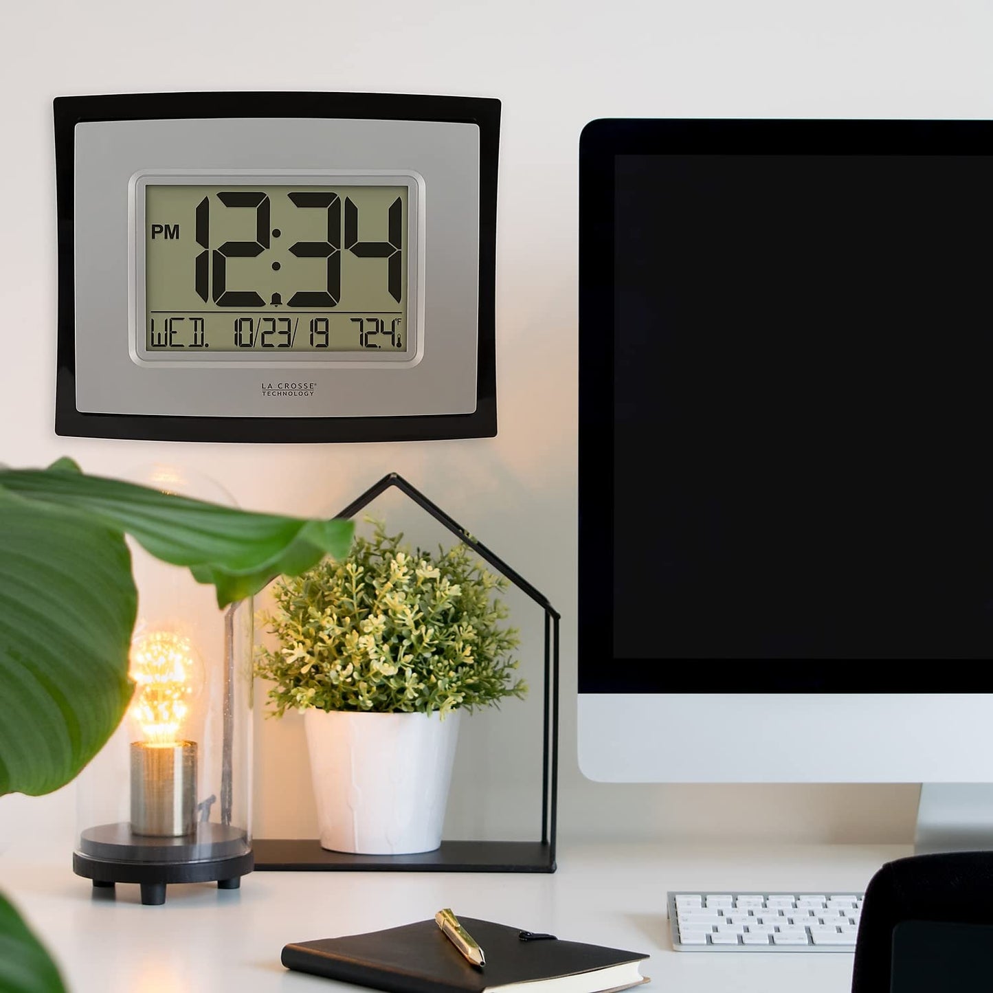 La Crosse Technology Digital Clock with Indoor Temperature and Calendar, WT-8002U-INT