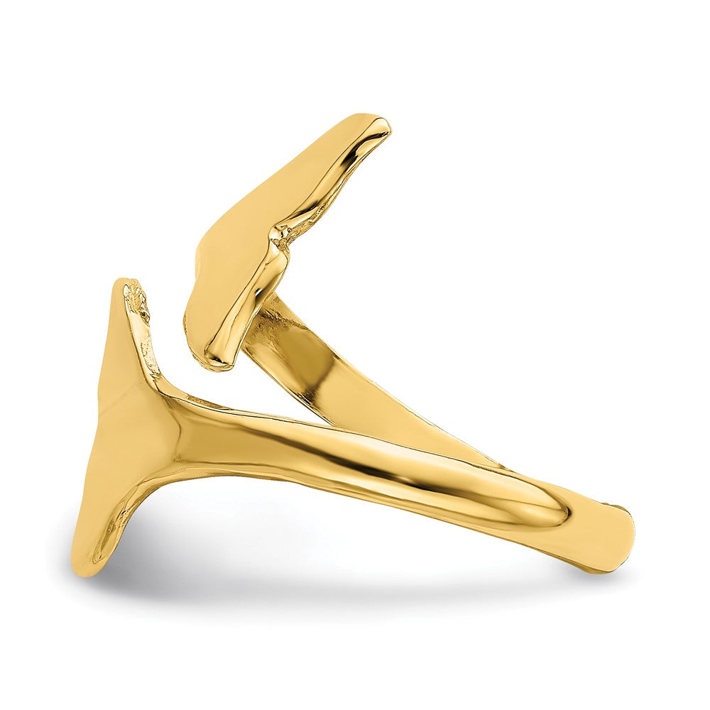 14K Double Whale Tails Ring Size 7