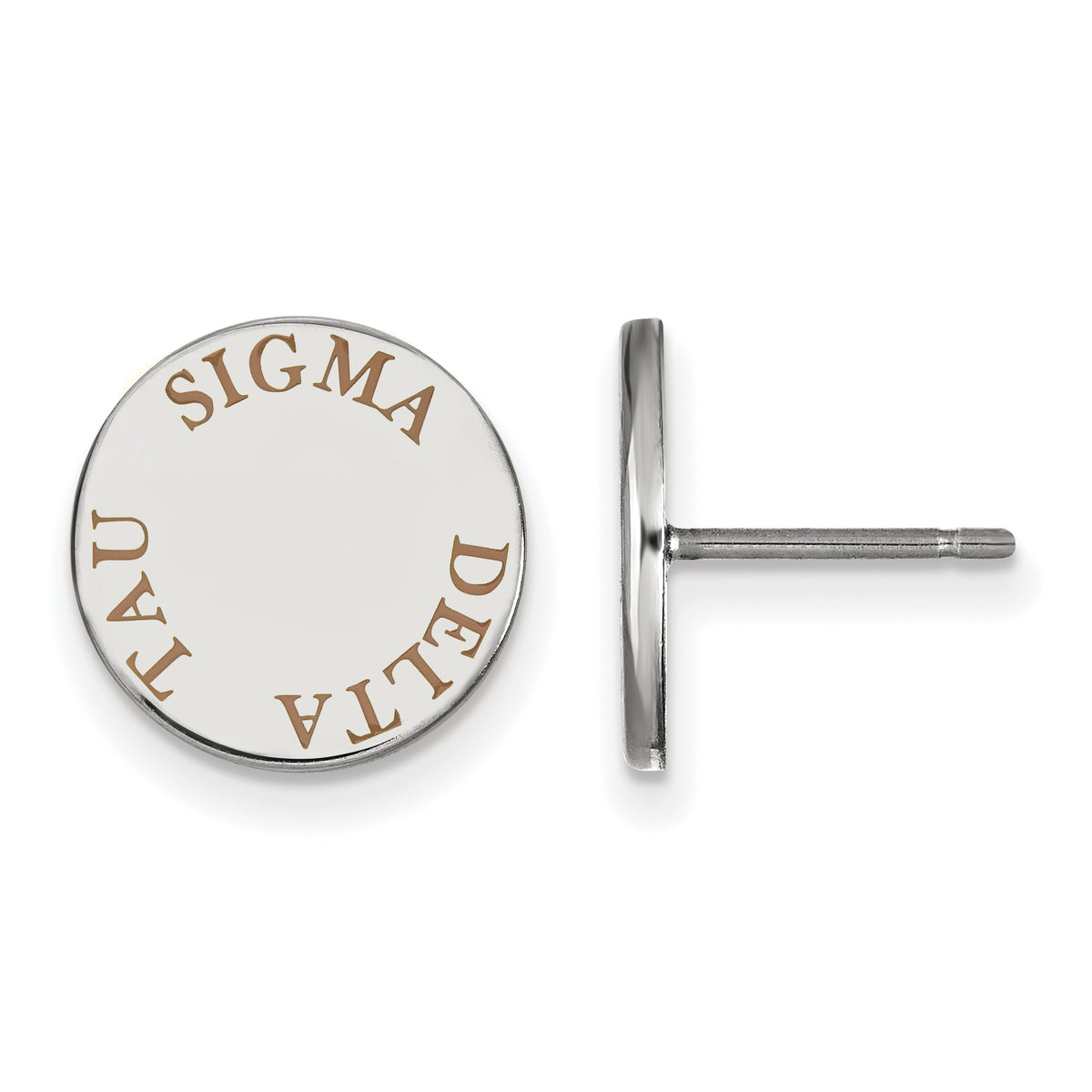 Sterling Silver Official Licensed Greek Sororities Sigma Delta Tau Enameled Post Earrings