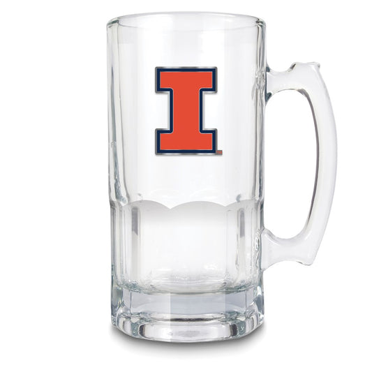 NCAA University of Illinois Glass 32 ounce Macho Mug