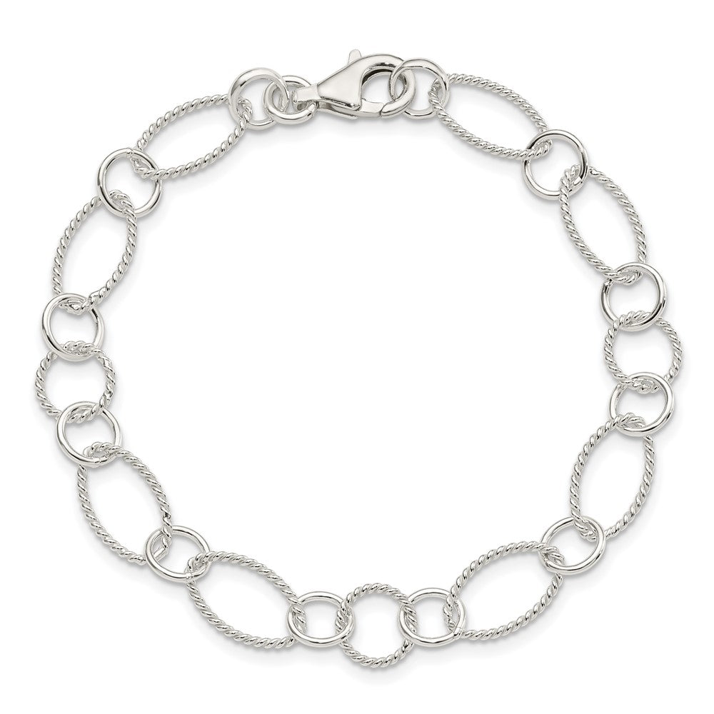 Sterling Silver Fancy Link Bracelet 7.5 inches
