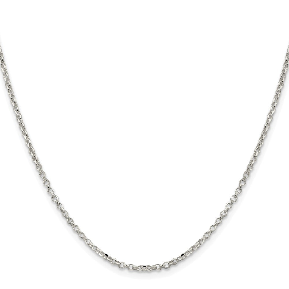 Sterling Silver Rhodium-plated 2.2mm Diamond-cut Cable Chain w/4in ext.