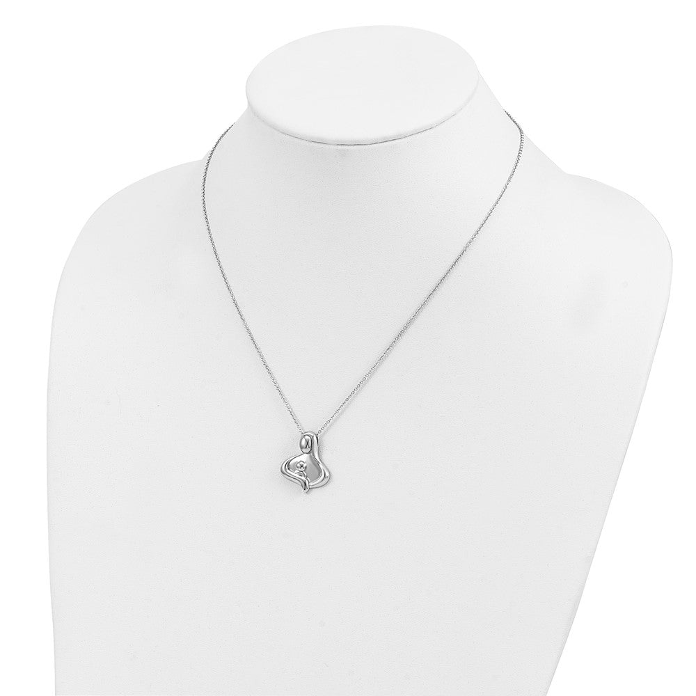 Sentimental Expressions Sterling Silver Rhodium-plated Polished Maternal Bond 18in Necklace 18 Inches