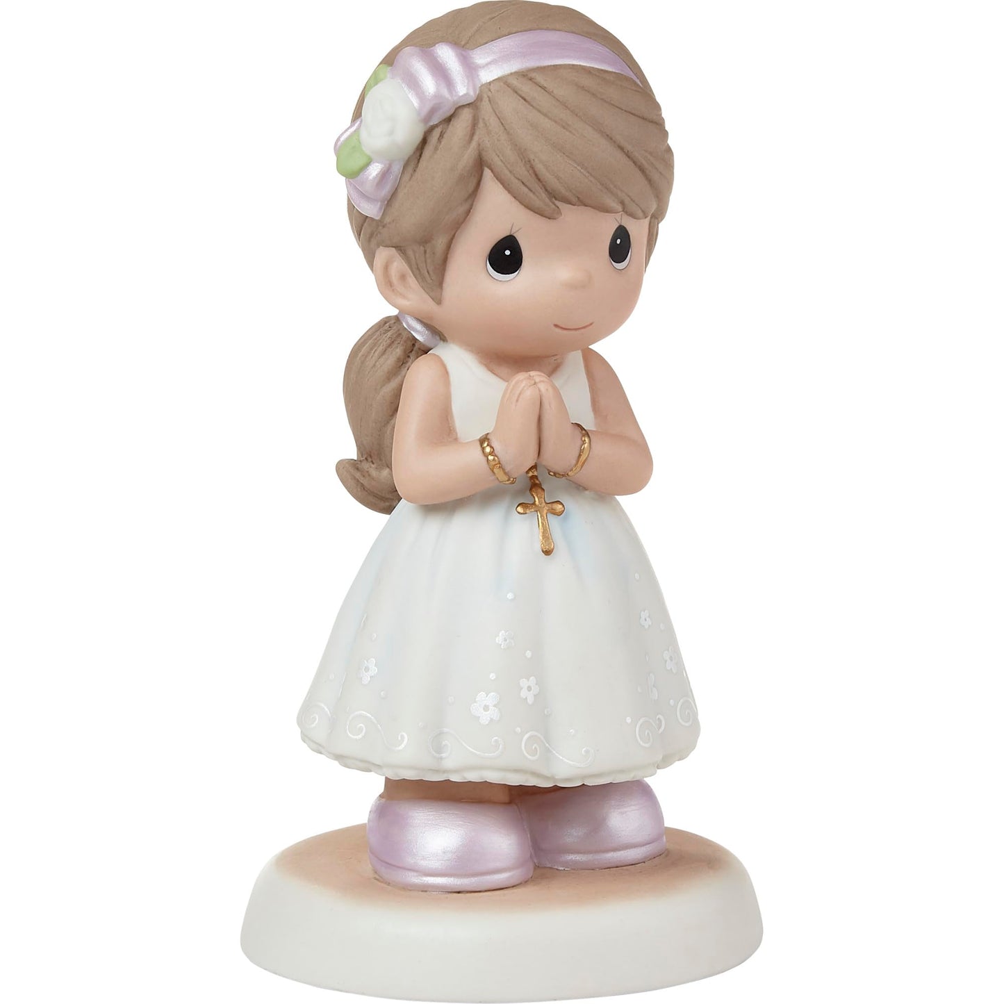 Precious Moments Blessings On Your First Communion Brunette Hair/Medium Skin Girl Figurine, Count 1