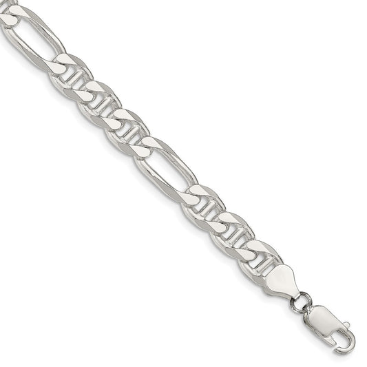 Sterling Silver 8.25mm Figaro Anchor Chain 8 inches