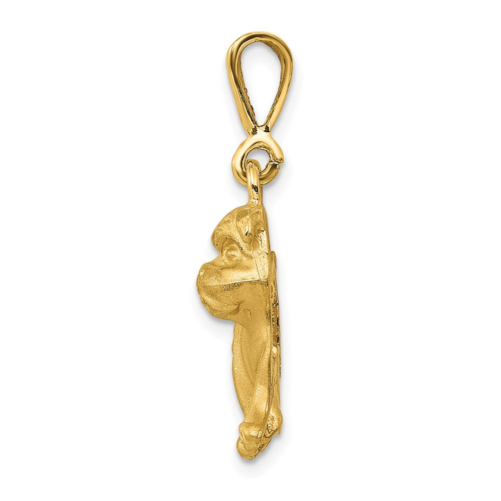 14k Bulldog Pendant Yellow Gold
