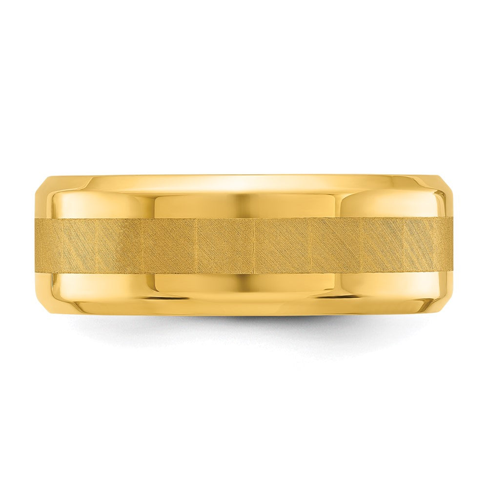 Chisel Stainless Steel Polished Yellow IP-plated Brushed Center 8mm Band Size - 11.5