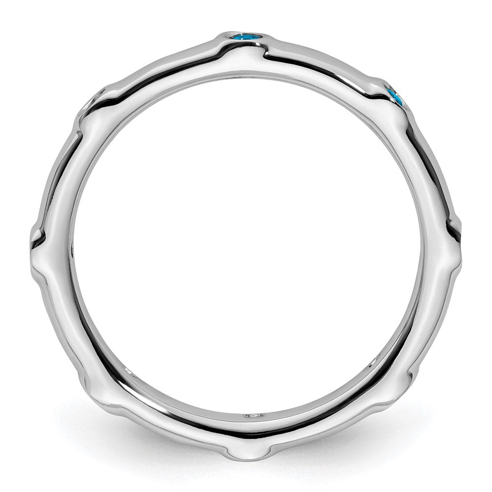 Sterling Silver Stackable Expressions Blue Topaz Ring Size -9