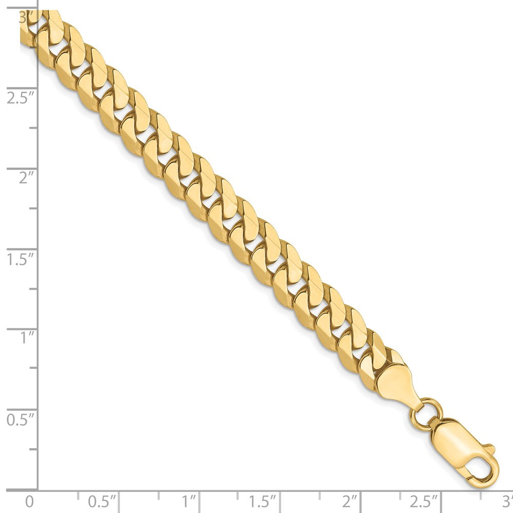 10K 7.25mm Flat Beveled Curb Chain 8  inches