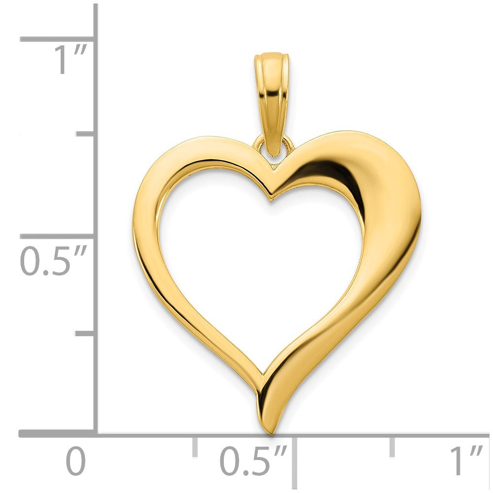 14k  Open Heart Pendant