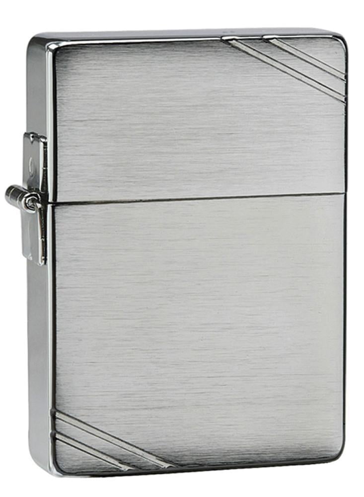 Zippo 1935 Replica with Slashes Brushed Chrome Pocket Lighter