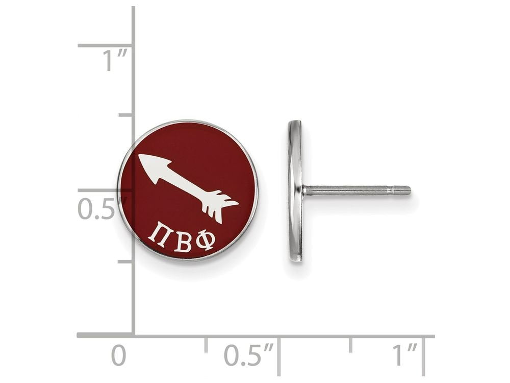 Sterling Silver Official Licensed Greek Sororities Pi Beta Phi (???) Enameled Post Earrings