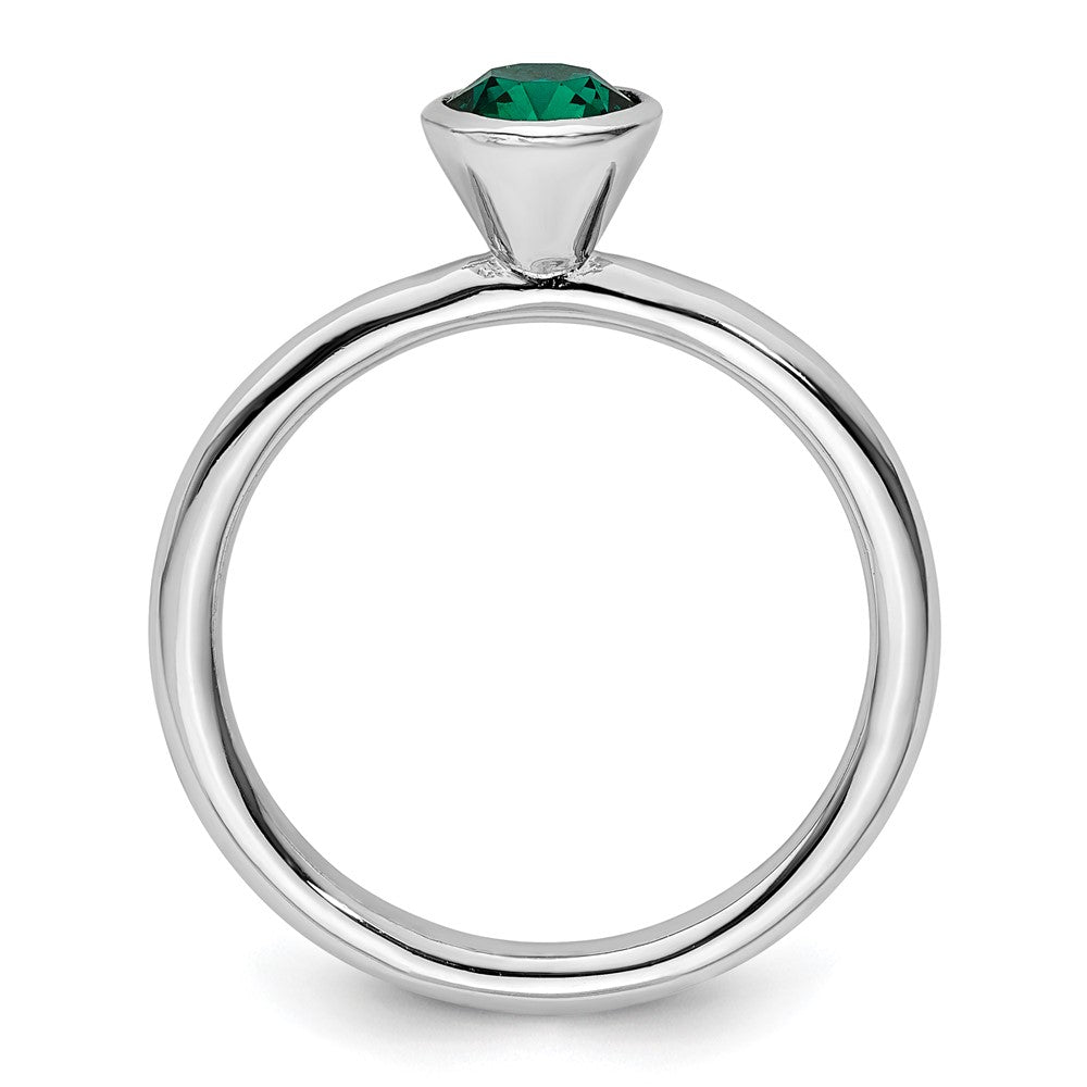 Sterling Silver Stackable Expressions High 5mm May Crystal Ring Size -5