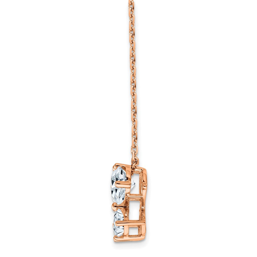 14K Rose Gold Butterfly Pendant G H I True Light Moissanite