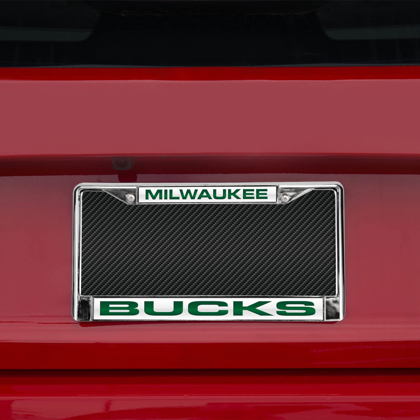Milwaukee Basketball Buck's Chrome Metal Laser Cut License Plate Frame