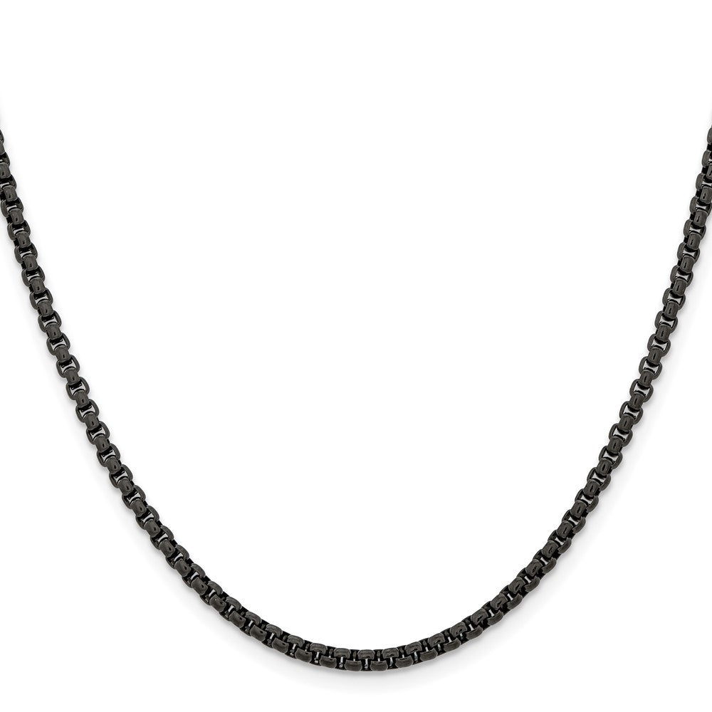 Stainless Steel Polished Black IP-plated 20in Box Chain