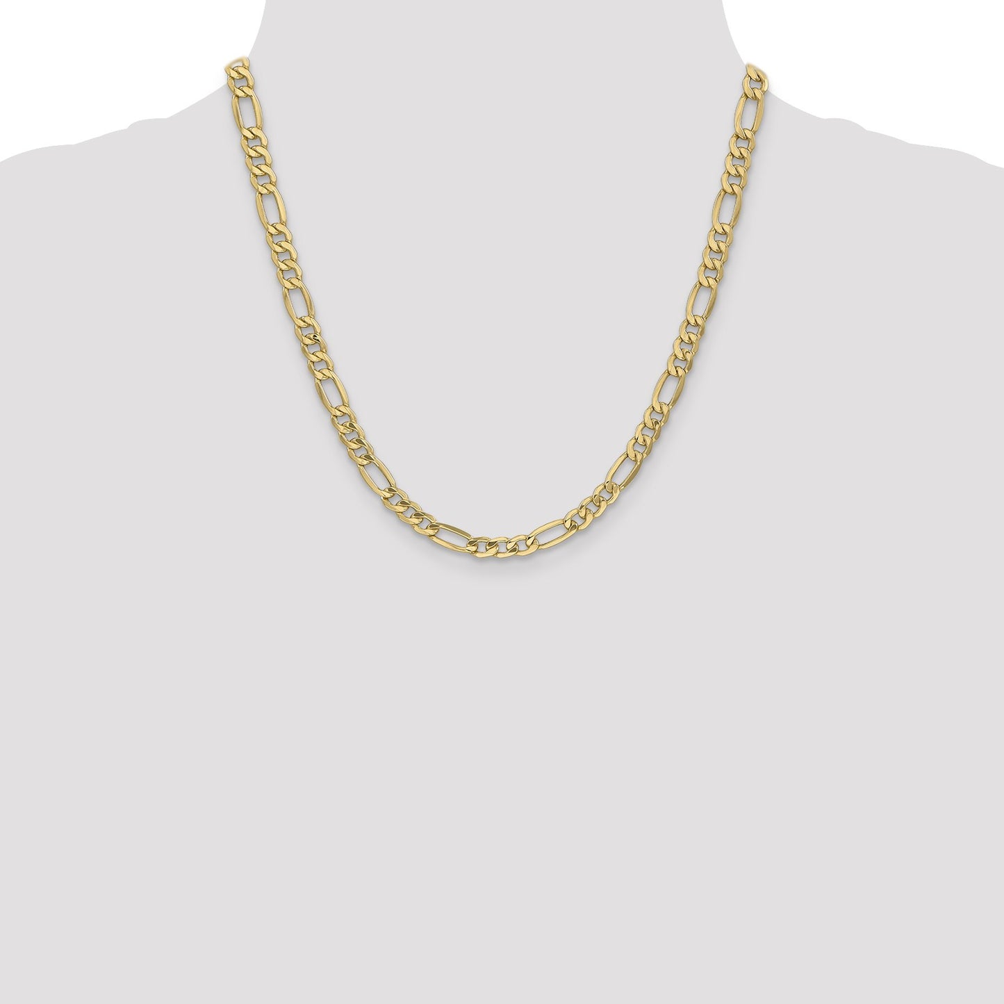 14K 20 inch 6.25mm Semi-Solid Figaro with Lobster Clasp Chain
