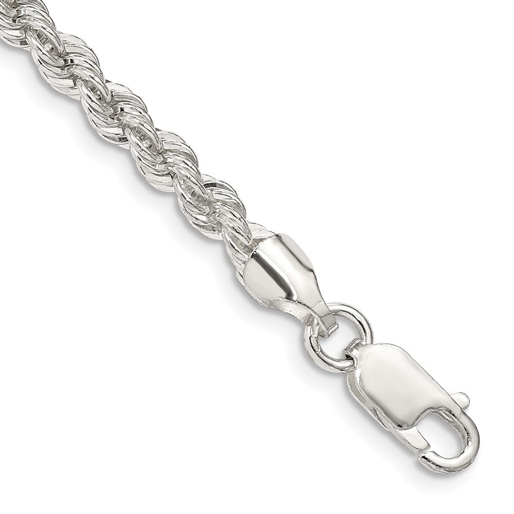 Sterling Silver 4.3mm Solid Rope Chain 7 inches