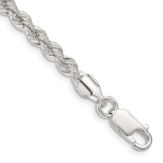 Sterling Silver 4.3mm Solid Rope Chain 7 inches