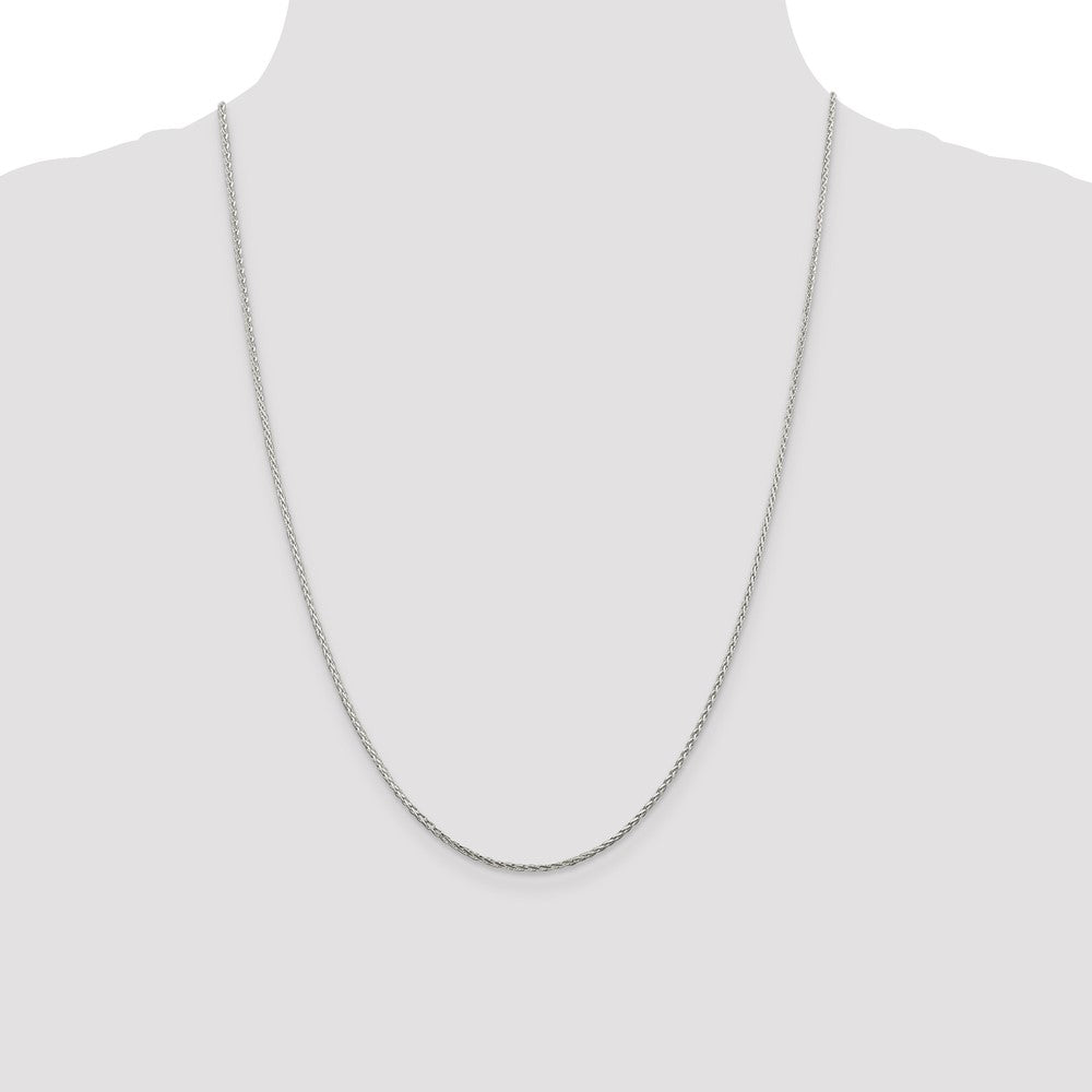 Sterling Silver 1.45mm Diamond-cut Round Spiga Chain 24 Inches
