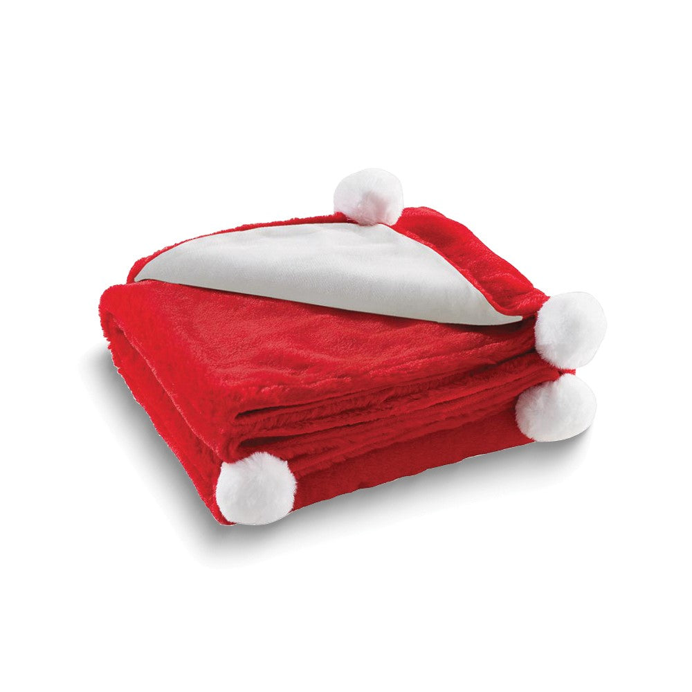 Red Santa Baby Polyester Christmas Plush Blanket