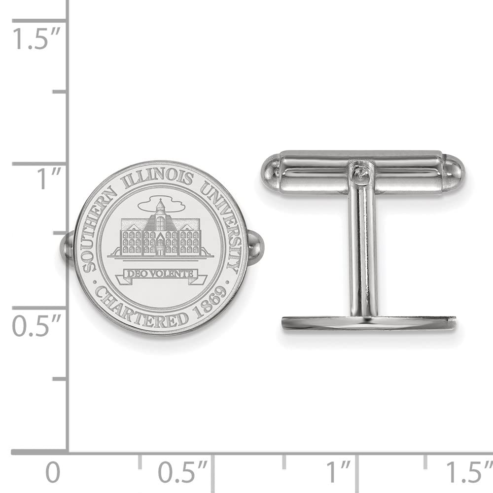 LogoArt Sterling Silver Southern Illinois University Crest Cuff Link