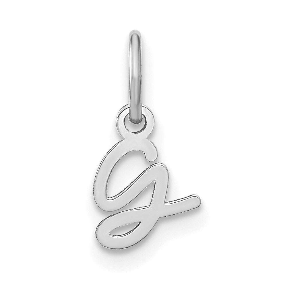 Sterling Silver Rhodium-plated Upper case Letter G Initial Charm