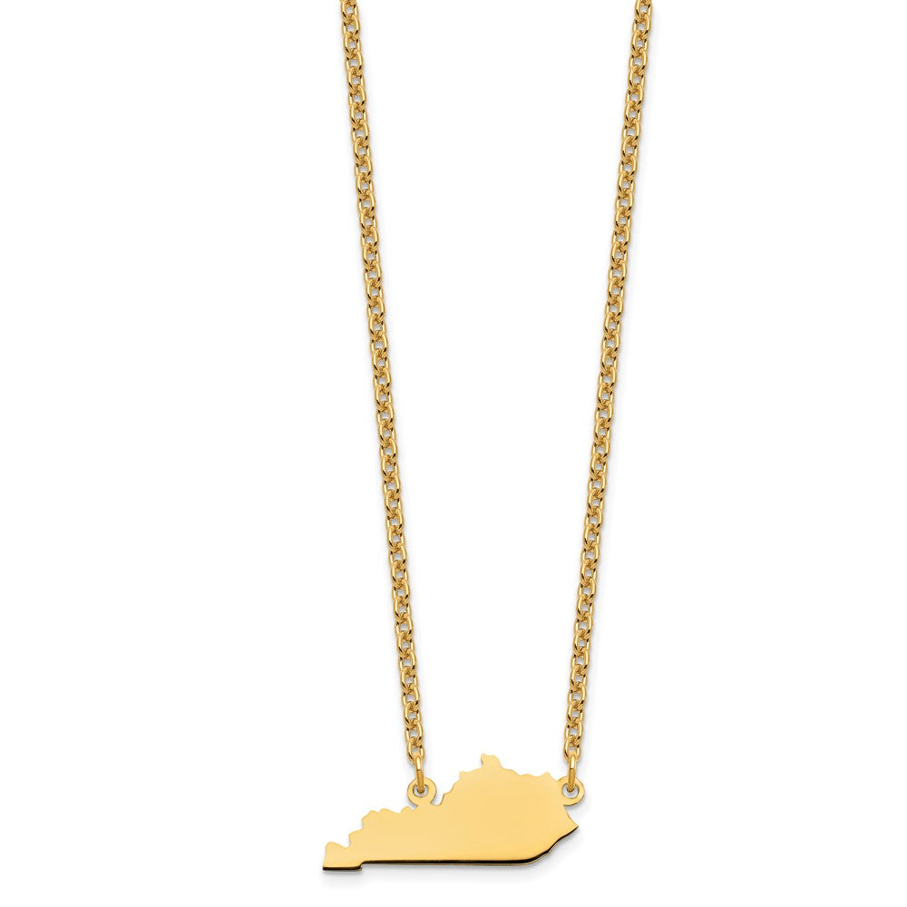Sterling Silver/Gold-plated Kentucky State Necklace
