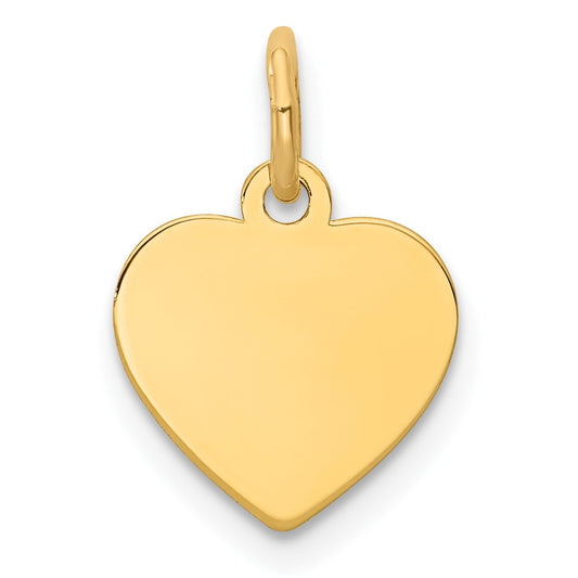 Sterling Silver GP Engraveable Heart Polished Disc Charm