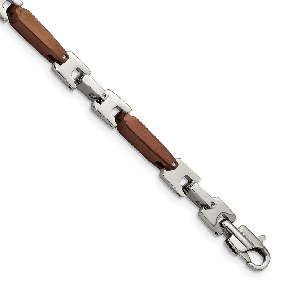 Stainless Steel Polished Brown IP-plated 8.25in Bracelet 8.25 inches