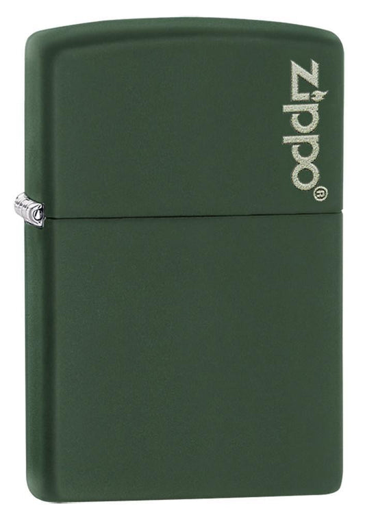 Zippo Green Matte Logo Pocket Lighter
