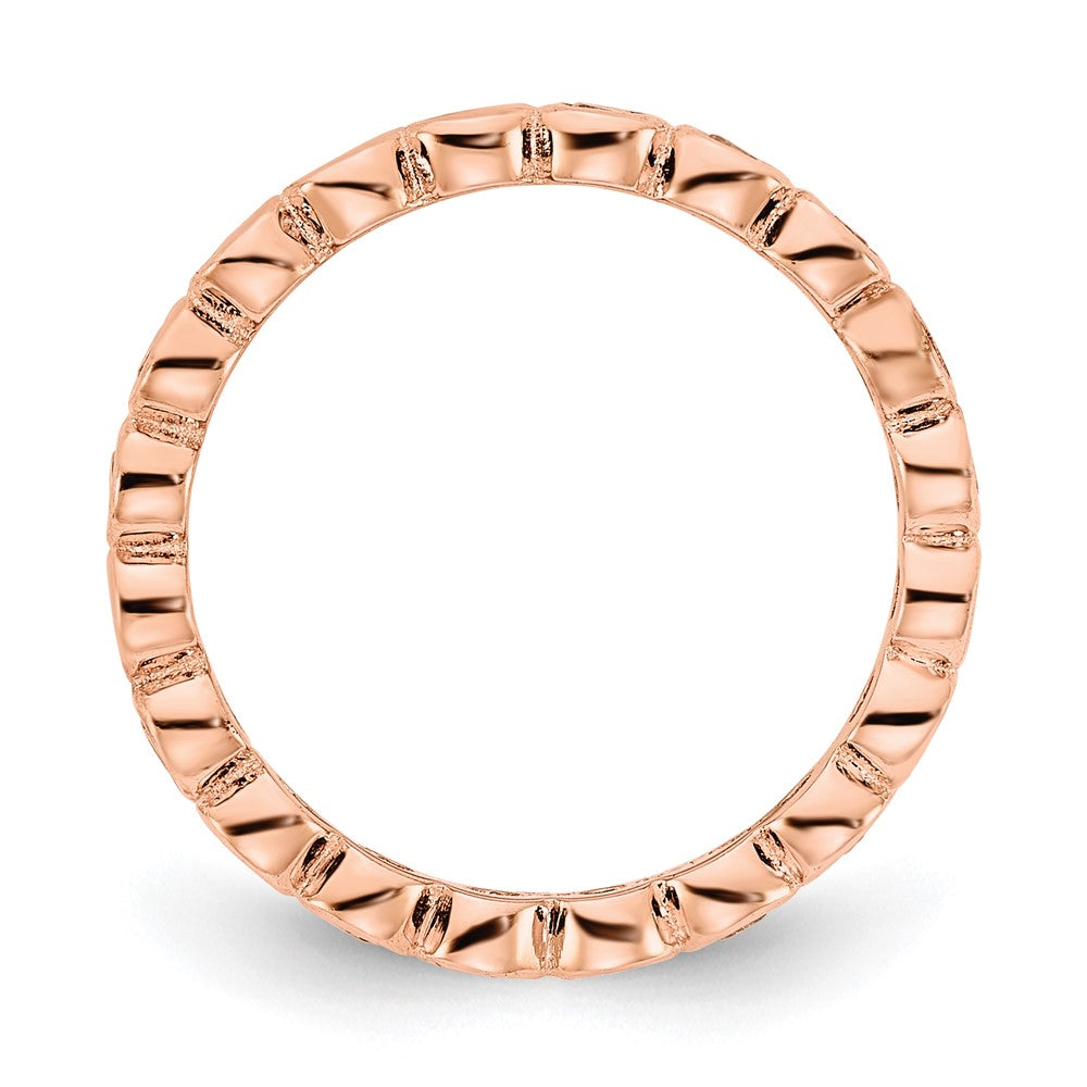 Cheryl M Sterling Silver Rhodium-plated and Rose Gold-plated Brilliant-cut CZ 5 Piece Eternity Band Ring Set