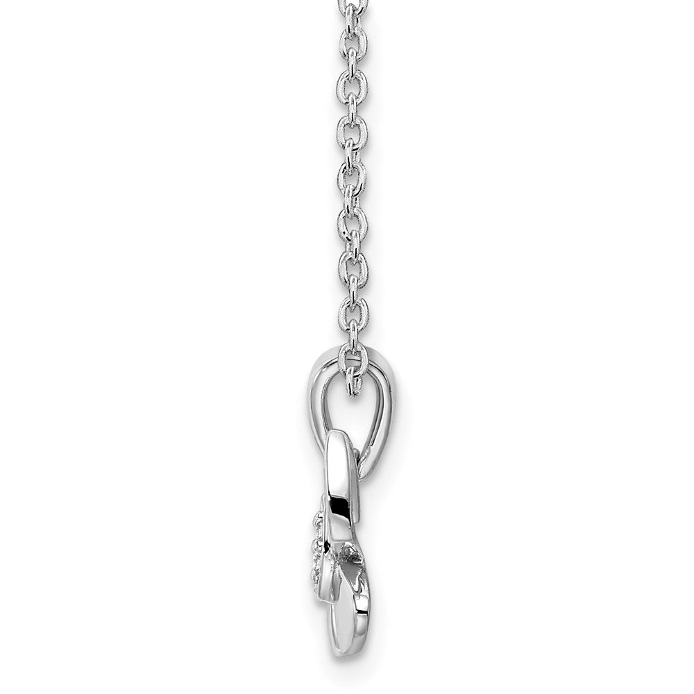 White Ice Sterling Silver Rhodium-plated 18 Inch Diamond Butterfly Necklace with 2 Inch Extender 18 Inches