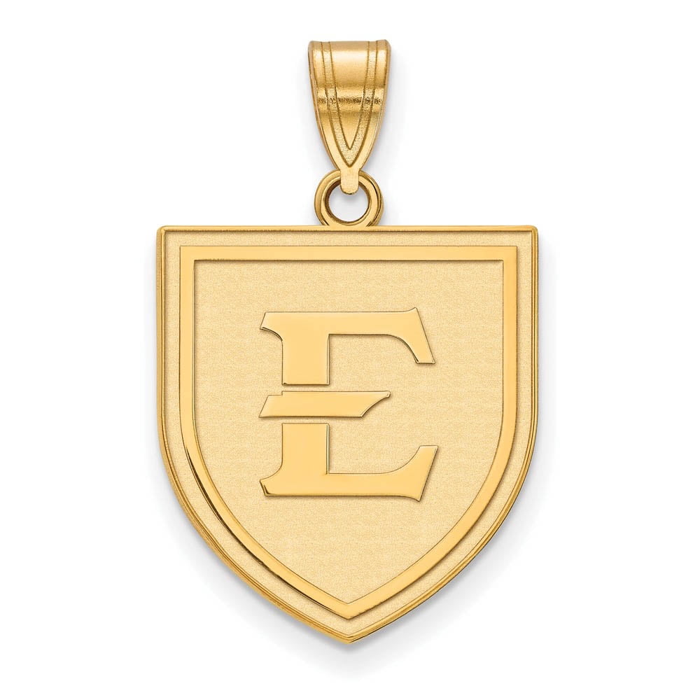 14k Yellow Gold LogoArt Official Licensed Collegiate East Tennessee State (ETSU) Large Pendant