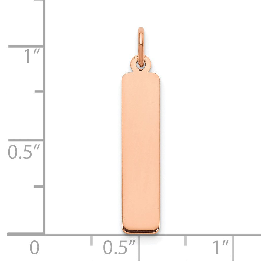 Sterling Silver/Rose-plated Medium Blank Bar Charm