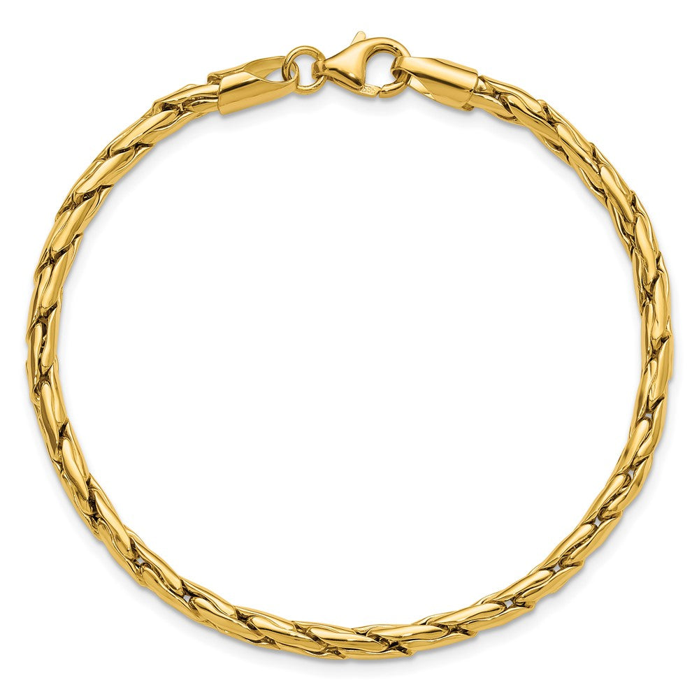 14K Polished 3.5mm Fancy Link Bracelet 7.5  inches