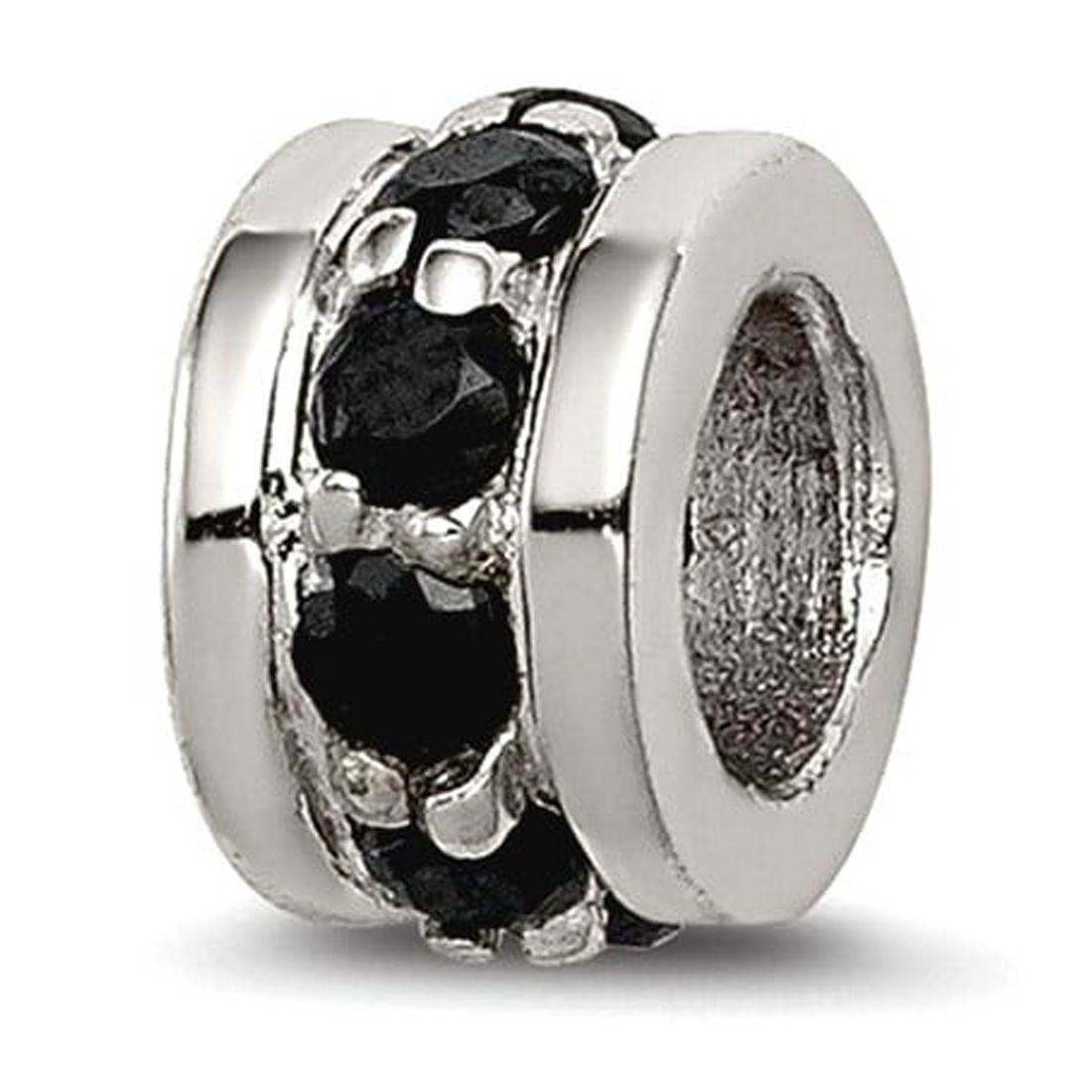 Sterling Silver Black CZ Spacer Enhancer
