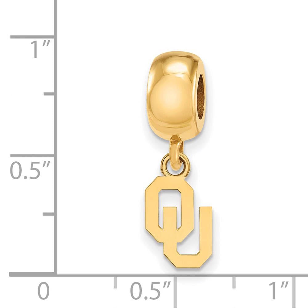 Logoart Sterling Silver Gp the University Of Oklahoma Bead Charm Extra Small Dangle Female Adult