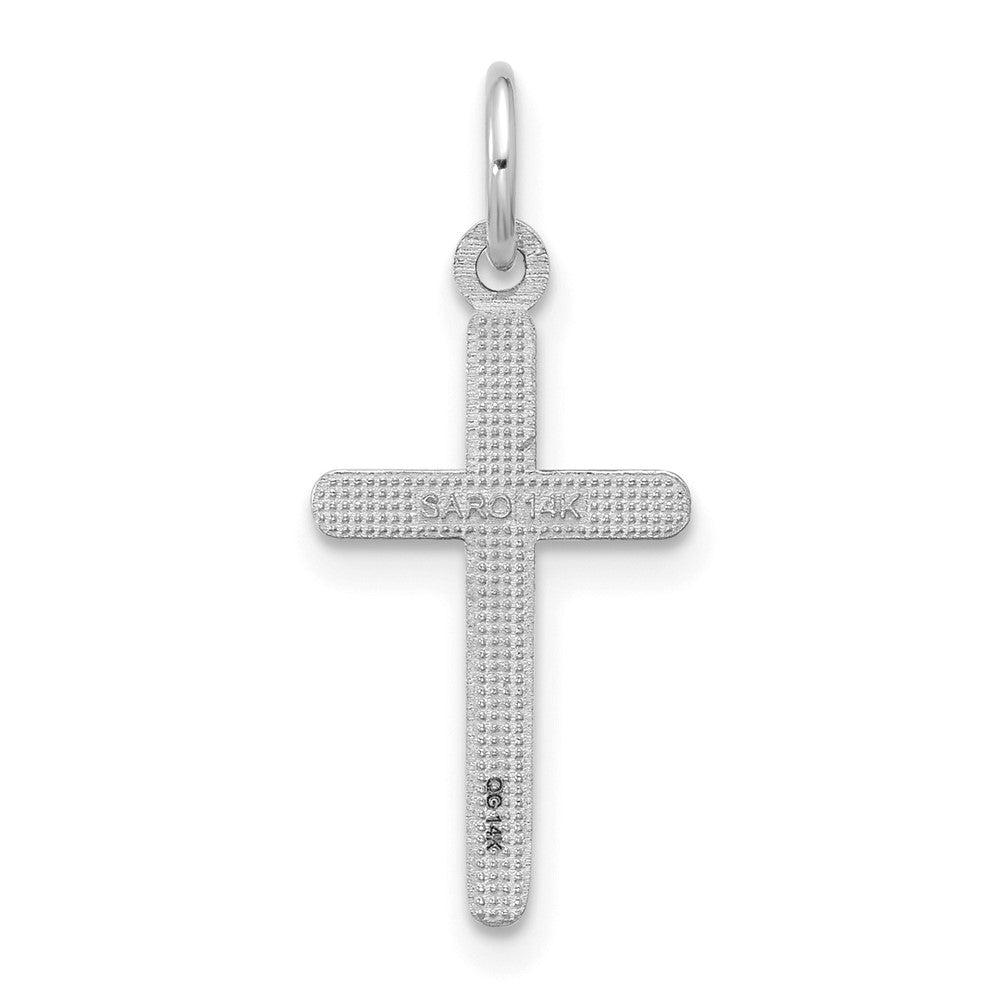 14K White Gold Cross Pendant