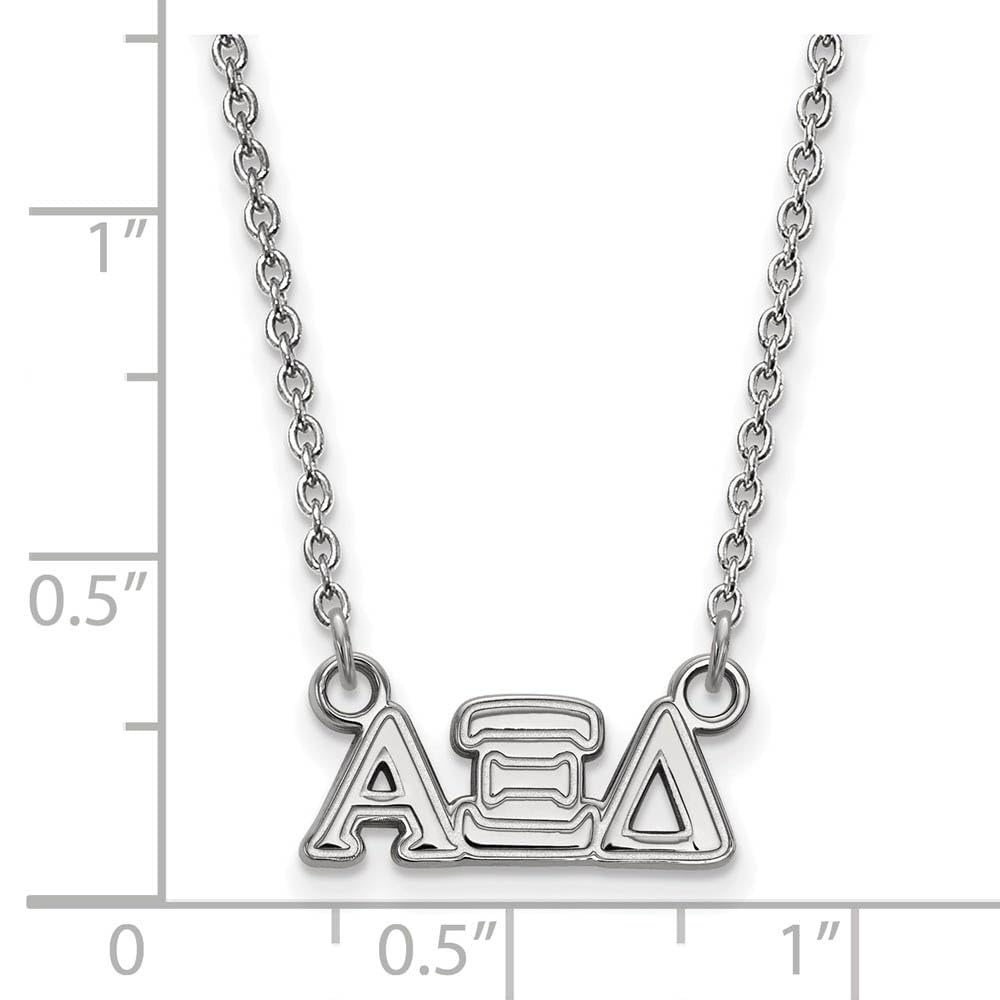 Sterling Silver 18in Official Licensed Greek Sororities Alpha Xi Delta (???) XS Pendant w/ Necklace