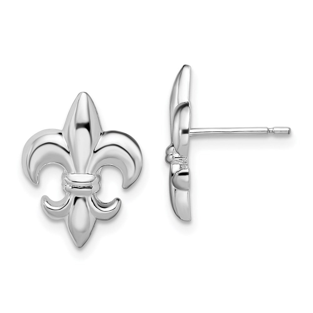 Sterling Silver Rhodium-plated Twisted Omega Back Hoop Earrings